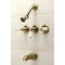 Kingston Brass KB233PLAB Three-Handle Tub and Shower Faucet, Antique Brass KB233PLAB - alternate 2